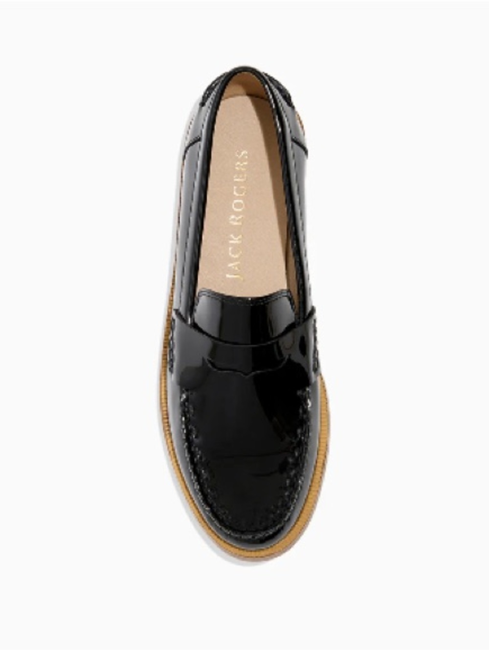 Jack Rogers Tipson Patent Penny Loafers Black Size 7 New in Box - Picture 10 of 15
